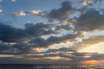 Bright dawn over Mediterranean Sea
