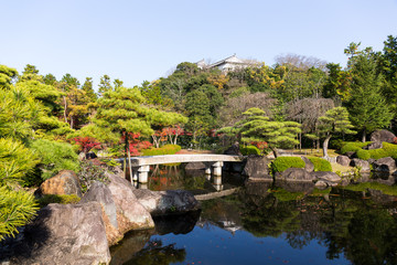 Fototapeta na wymiar Traditional Kokoen Garden in Himeji city of Japan