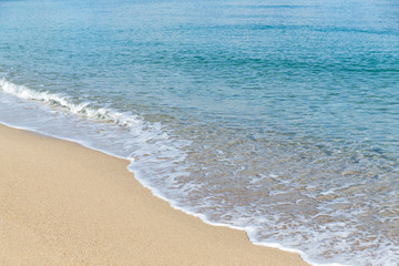 Sand beach and blue sky and sea