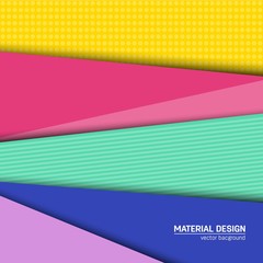 Vector material design background. Abstract creative concept layout template. For web and mobile app, paper art illustration design. style blank, poster, booklet. Motion wallpaper element. Flat ui