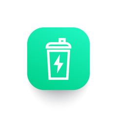 Sport shaker icon, linear sign on rounded square shape