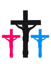 3 crosses younger black dead penned cross symbol team crew friends jesus christ cool logo design