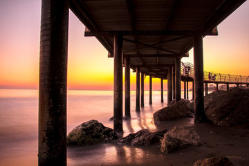 Sunset under the bridge