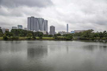 Fototapeta na wymiar Hamarikyu Gardens in Tokyo, Japan