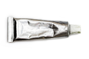 Fototapeta premium Tube of watercolor isolated on white background