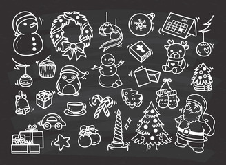 Set of Christmas doodle element