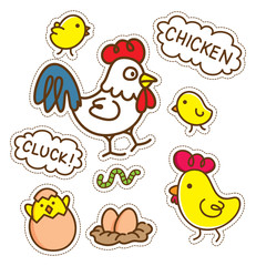 cartoon chicken patch