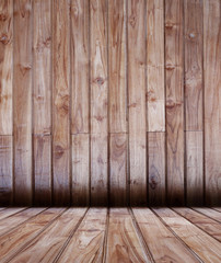 Wooden room interior