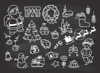 Set of Christmas doodle element