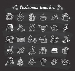 Set of Christmas icon doodle