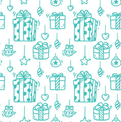 Christmas present doodle background