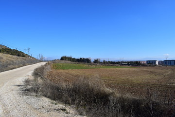 Naklejka premium Paisajes montañosos con ciudades y pueblos.