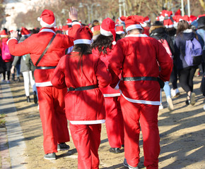 people dressed as Santa Claus during the event called Running wi
