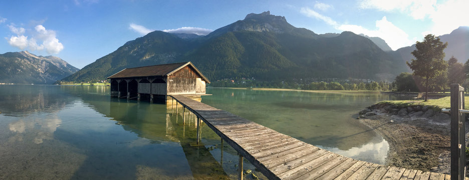 Mountain lake view in the Brandenberger Alps