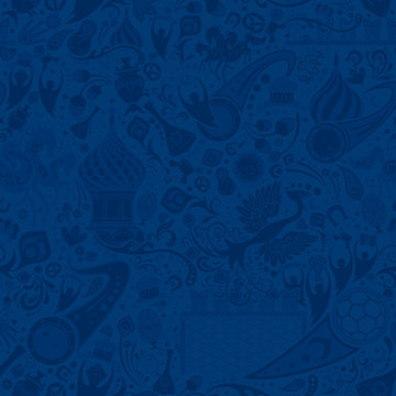Russian blue seamless pattern, vector illustration