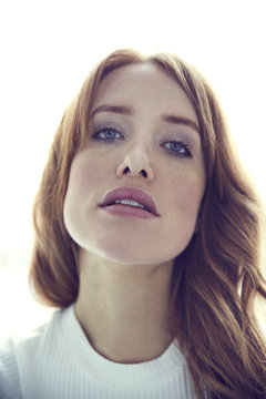 Portrait of lascivious redheaded woman