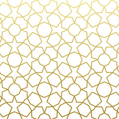 Arabic pattern gold style. Traditional arab east geometric decorative background.