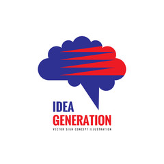 Creative idea generation - business vector logo template concept illustration. Abstract human brain sign. Design element.