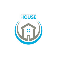 House building - vector logo concept illustration for presentation, booklet, website and other creative projects. Real estate. Design element.