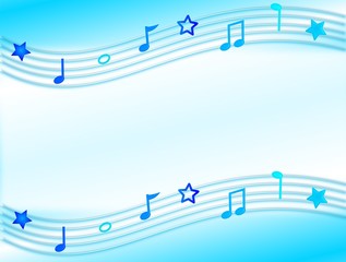 音符（白スペース）　背景素材