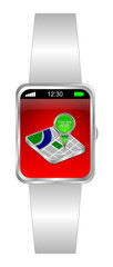 Smartwatch with You are Here Map Pointer - 3D illustration