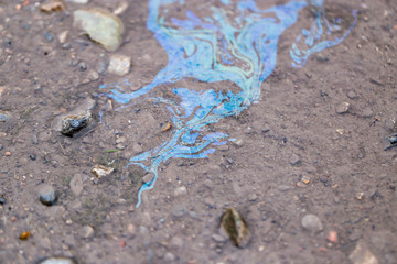 traces of gasoline on water