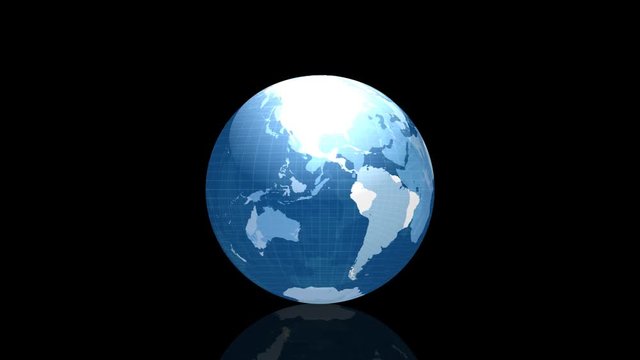 3D glass globe rotating video alpha channel rendered