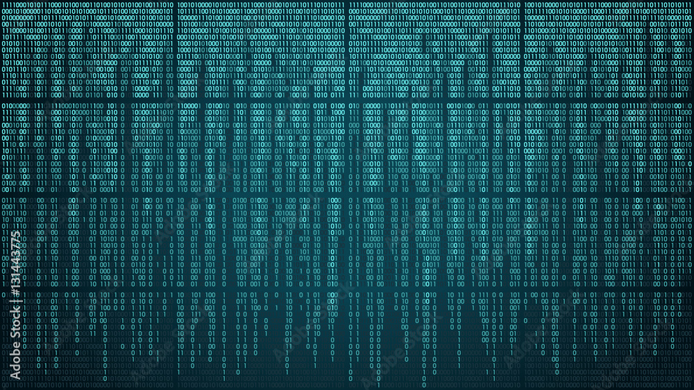 Poster abstract cyberspace with digital falling lines, binary hanging chain. high-tech computer background