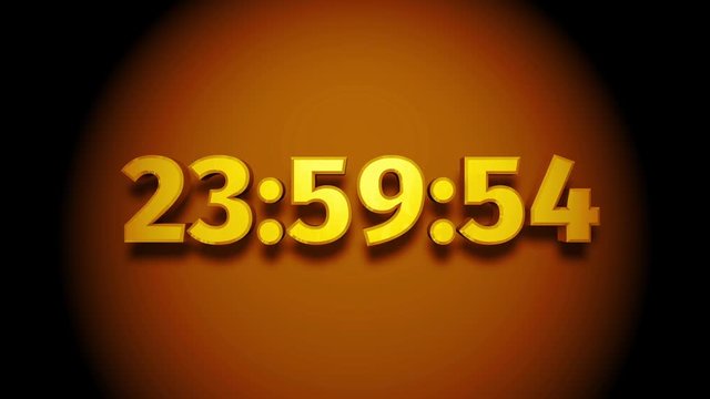Countdown Clock Happy New Year Yellow