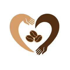 Coffee beans. Vector icon - a love for coffee.