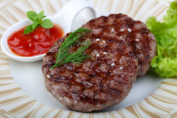 Grilled burger cutlet