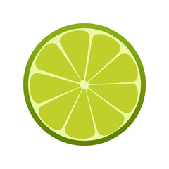 Green lime icon. Citrus. Refreshing drink. Vector illustration.