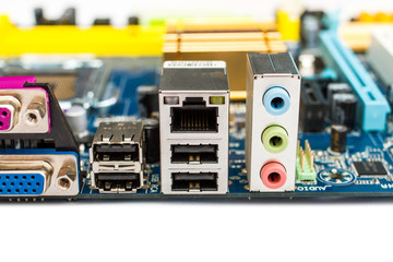 PC computer motherboard rear ports