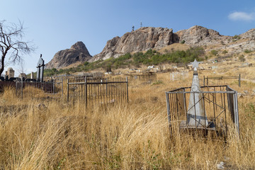Islamic graveyard in Osh, Kyrgyzstan