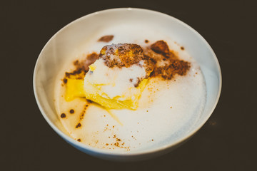 Cookie Ingredients, Flour, Butter, Sugar in Bowl, Vintage Look