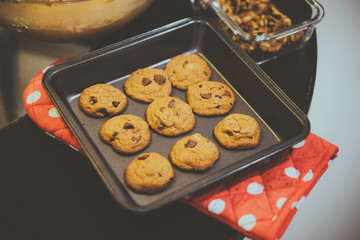 Freshly Baked Cookie on Baking Tray, Vintage Look