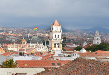 View of the Bolivian capital city of Sucre 
