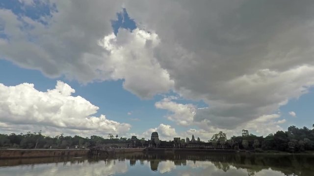Angkor Wat Temple Cambodia cloudscape time lapse