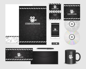 Black corporate identity template for producer
