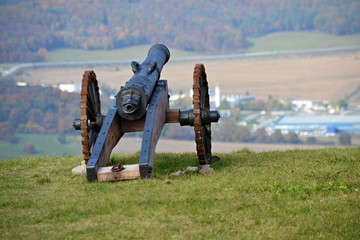 Slovakia Zvolen 2016 october 23 history cannon at the  ruins of the castle