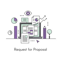 Vector Icon Style Illustration of Request for Proposal Concept
