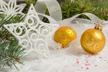 Two christmas balls.