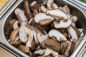 Sliced shiitake Chinese mushrooms