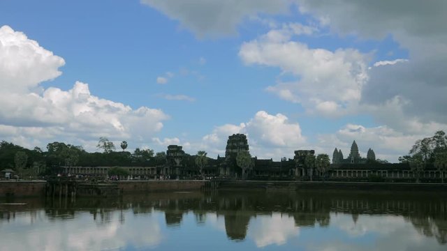 Angkor Wat Temple Cambodia cloudscape time lapse