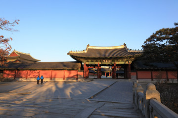 Naklejka premium Facade of Changgyeonggung Palace in Seoul city, South Korea