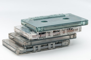 Casette tape on white background