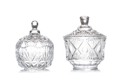 set for the kitchen on a white background, Glassware retro old.