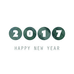      Simple Green and White New Year Card, Cover or Background Design Template - 2017