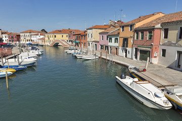 Fototapeta na wymiar Murano cityscape with canal di San Donato, Venice, Italy.