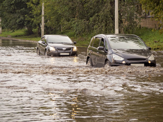 Street after heavy shower